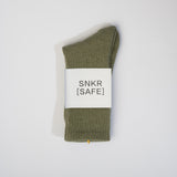 Olive basic length crew socks